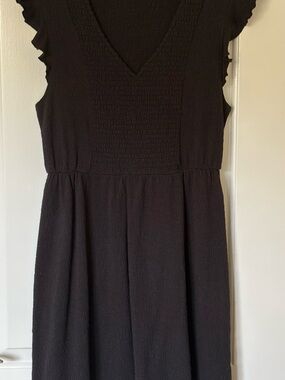 Roxy Black V-Neck Midi Dress